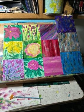 12 Piece Set of Abstracts and Florals